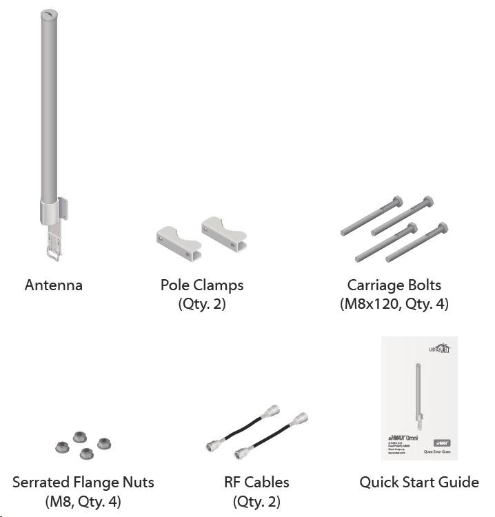UBNT airMAX všesmerová anténa AMO-2G13 [všesmerová anténa MIMO,  2.4GHz,  13dBi,  raketová súprava]2 