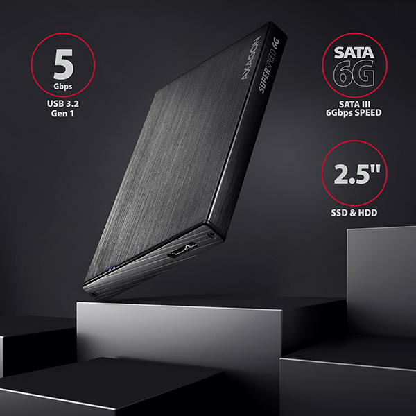 AXAGON EE25-XA6,  USB 5Gbps - SATA 6G,  2.5