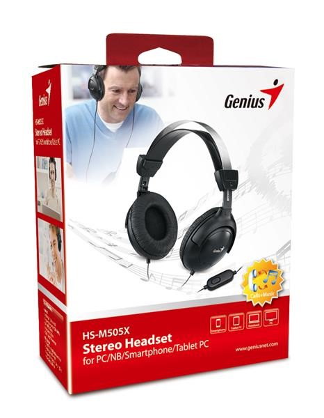 GENIUS sluchátka s mikrofonem HS-M505X,  single jack2 