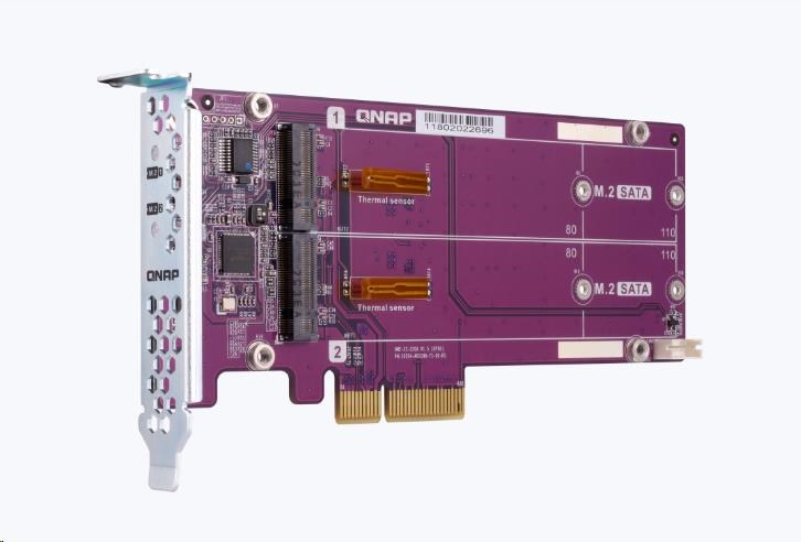 QNAP QM2-2S-220A rozšiřující karta 2xM.2 NVMe 2280/ 22110 PCIe Gen2x2 pro PC i NAS4 