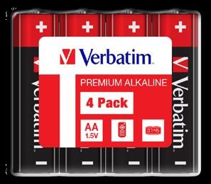 VERBATIM Alkalické baterie AA,  4 Pack - Shrink0 