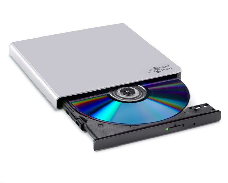 HITACHI LG - externá mechanika DVD-W/ CD-RW/ DVD±R/ ±RW/ RAM GP57ES40,  Slim,  Silver,  box+SW2 