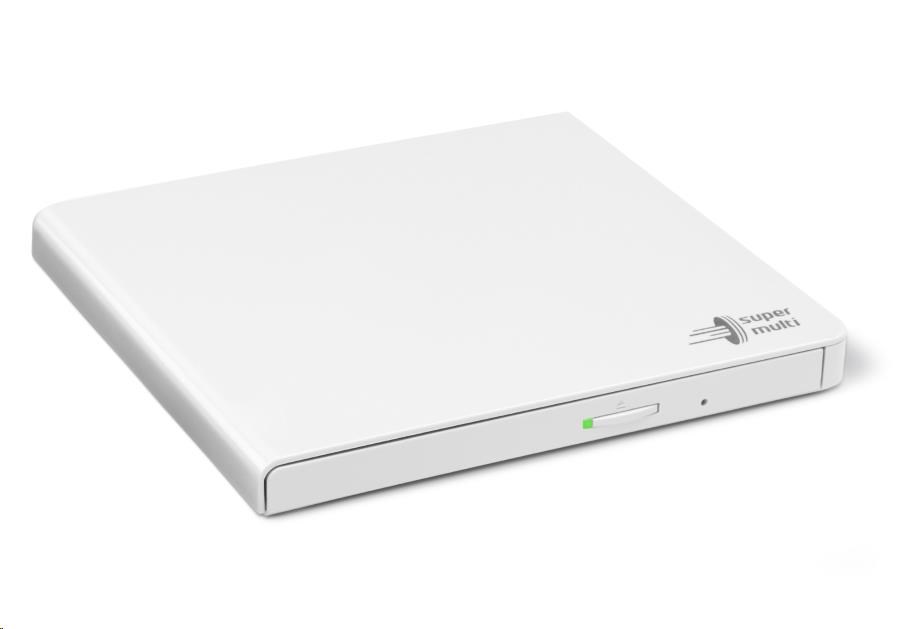 HITACHI LG - externá mechanika DVD-W/ CD-RW/ DVD±R/ ±RW/ RAM GP57EW40,  Slim,  biela,  krabica+SW0 