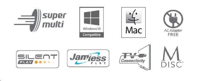 HITACHI LG - externá mechanika DVD-W/ CD-RW/ DVD±R/ ±RW/ RAM GP60NW60,  Slim,  biela,  krabica+SW3 