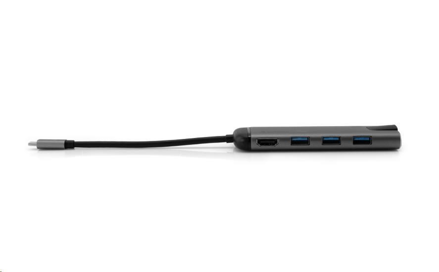 VERBATIM 49142 Multiportový HUB USB-C,  3x USB 3.0,  1x USB-C,  HDMI,  LAN,  SD,  microSD,  šedý dok2 