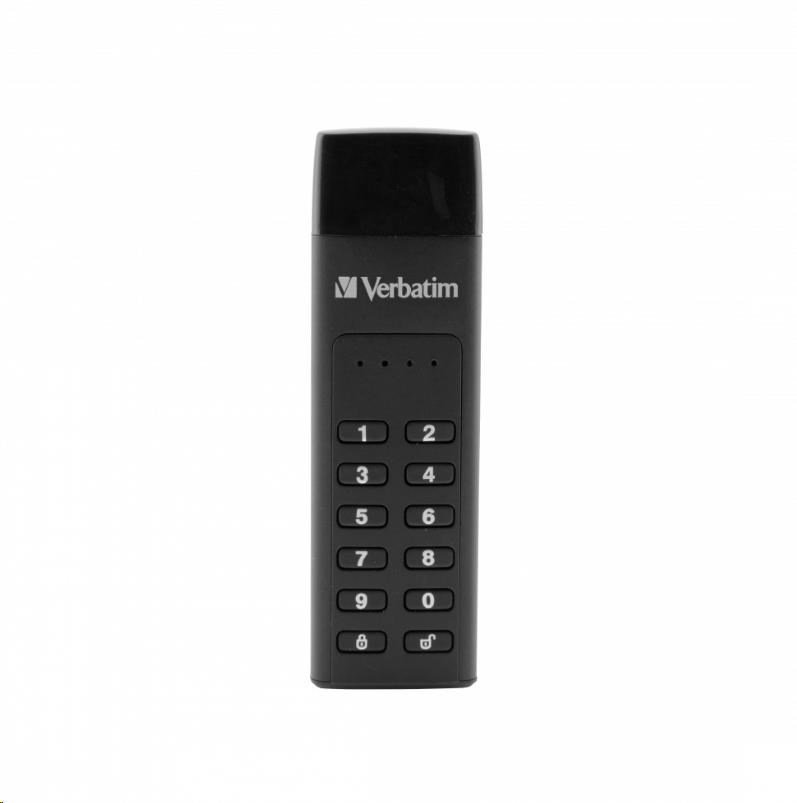 VERBATIM USB C 3.1 disk 128 GB - klávesnica Secure (R:160/ W:150 MB/ s) GDPR0 