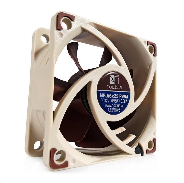 NOCTUA Ventilátor NF-A6x25-PWM,  60mm,  hnědá2 