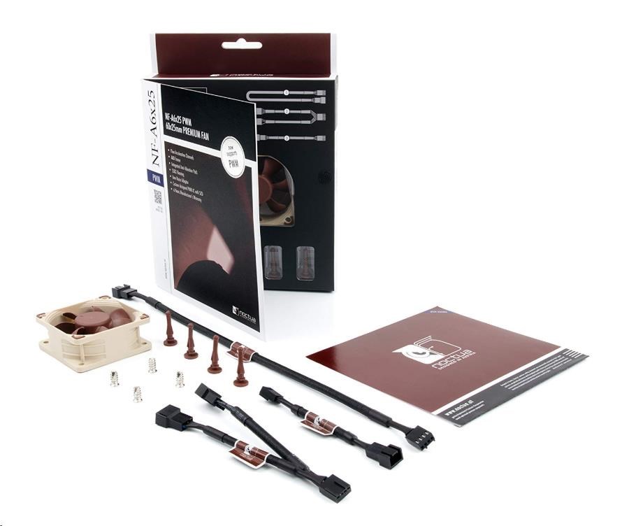 NOCTUA Ventilátor NF-A6x25-PWM,  60mm,  hnědá3 
