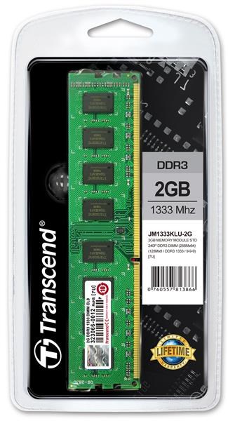 TRANSCEND JetRam™ DDR3 2GB 1333MHz DIMM,  128Mx8 CL91 