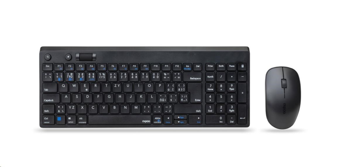 Súprava klávesnice a myši RAPOO 8050T Multi-mode Wireless Desktop Combo Set1 
