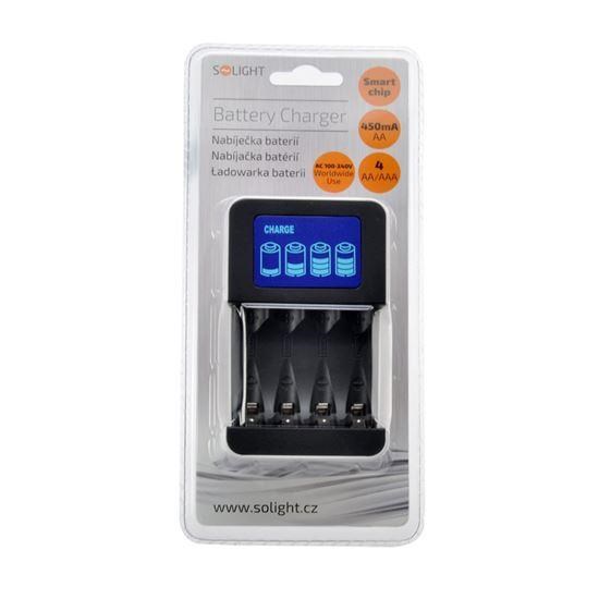 Solight nabíječka s LCD displejem,  AC 230V,  450mA,  4 kanály,  AA/ AAA,  řízená mikroprocesorem1 