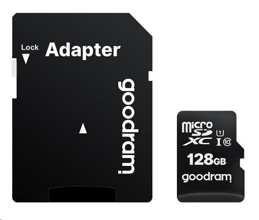 Karta GOODRAM MicroSDXC 128GB M1AA,  UHS-I Class 10,  U1 + adaptér1 