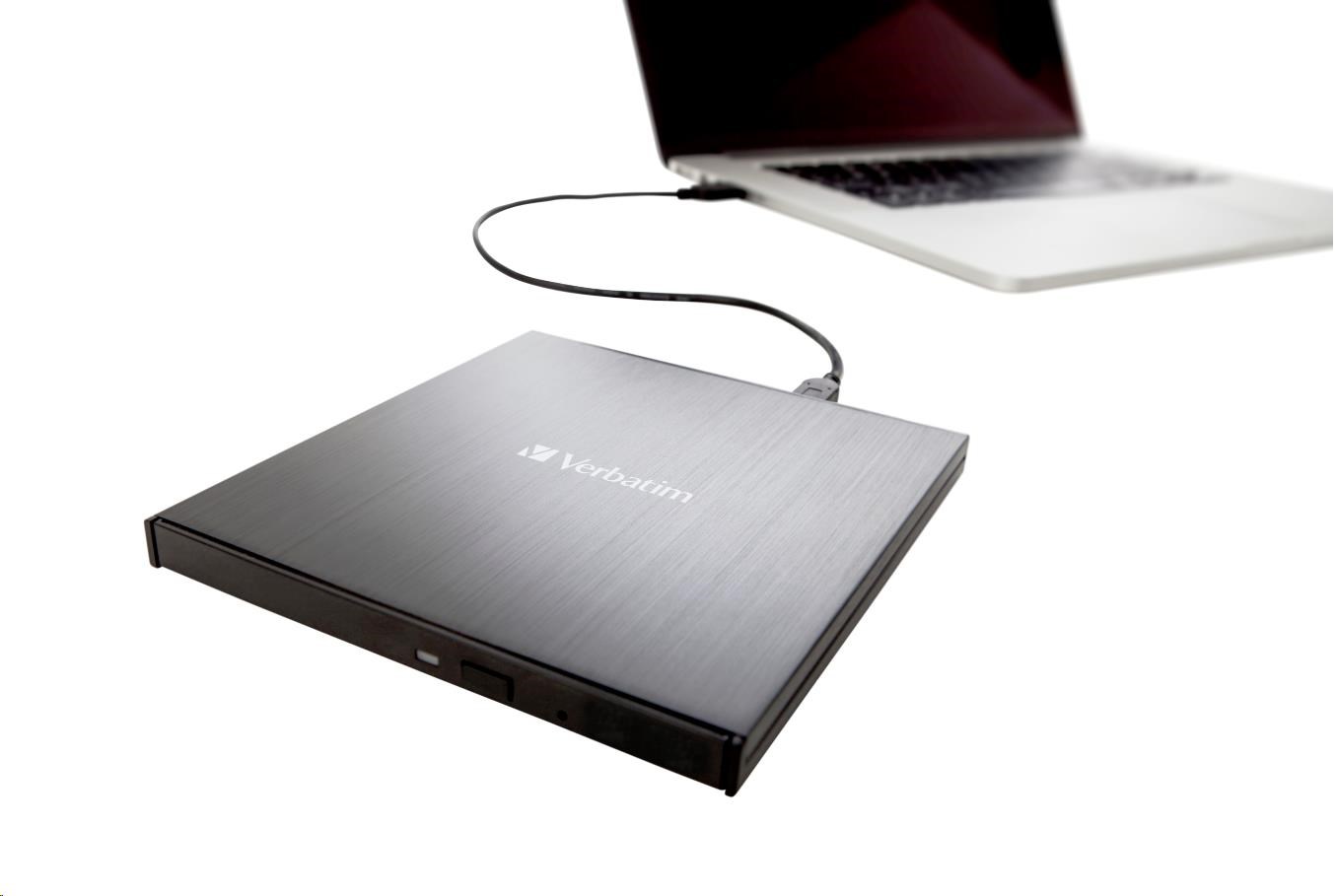 VERBATIM externá mechanika DVD-RW Rewriter USB-C,  čierna0 