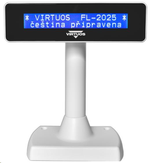 Virtuos zákaznícky displej Virtuos FL-2025MB 2x20,  RS232,  biely0 