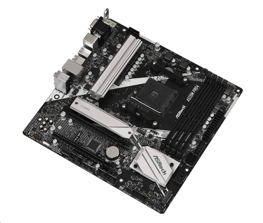 ASRock MB Sc AM4 A520M PRO4,  AMD A520,  4xDDR4,  HDMI,  DP3 