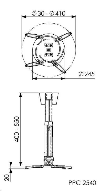 Vogel"s PPC 2540 - teleskopický držák projektoru 40-55 cm1 