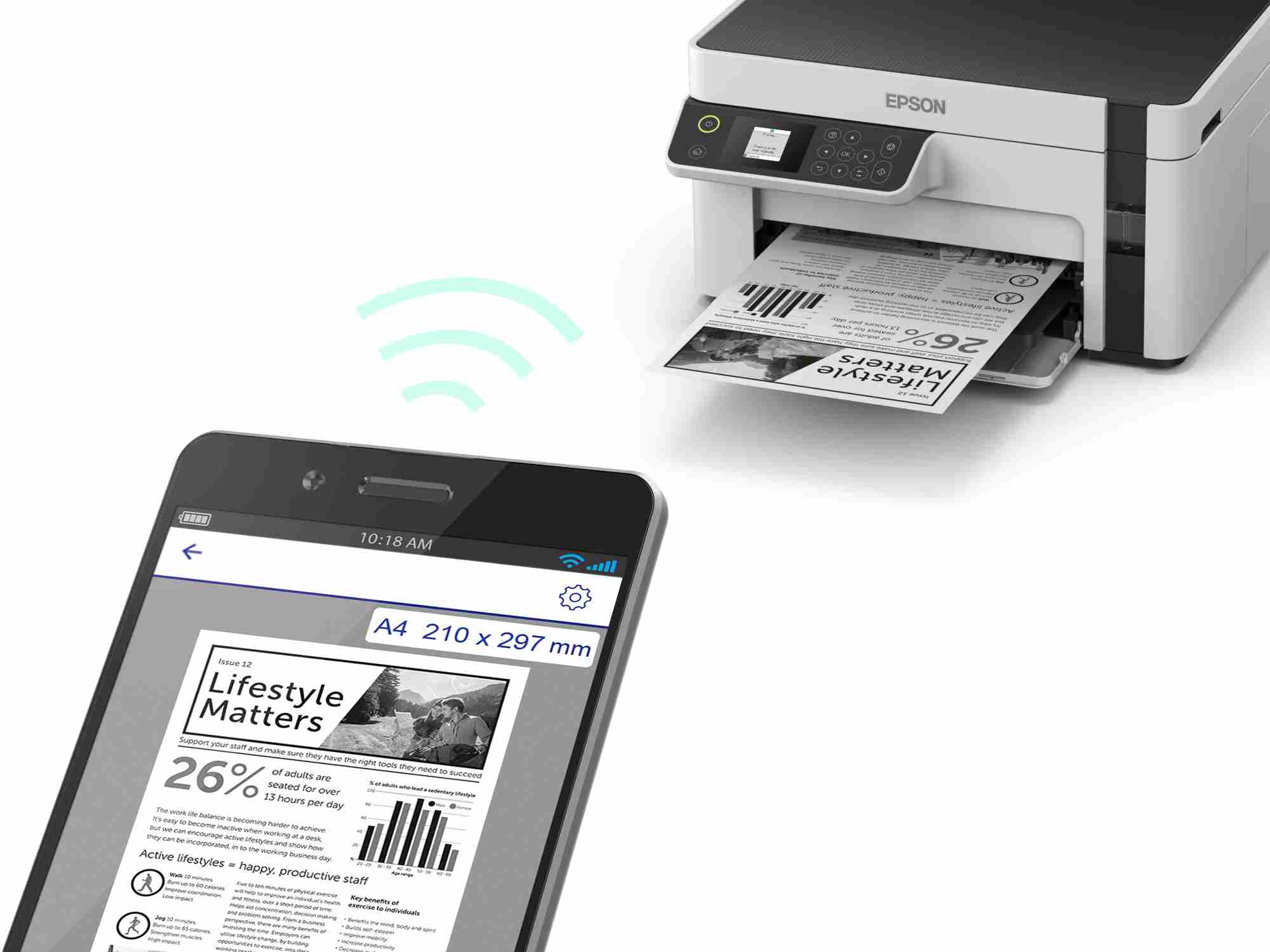 Atramentová tlačiareň EPSON EcoTank Mono M2120,  3v1, A4,  1200x2400dpi,  32 str./ min,  USB,  Wi-Fi,  3 roky záruka po registr3 