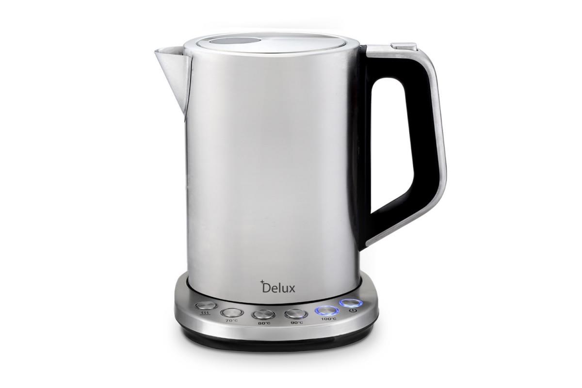 ORAVA Delux rychlovarná konvice,  2200 W,  1.7 l,  regulace teploty,  automatické vypnutí,  nerez0 