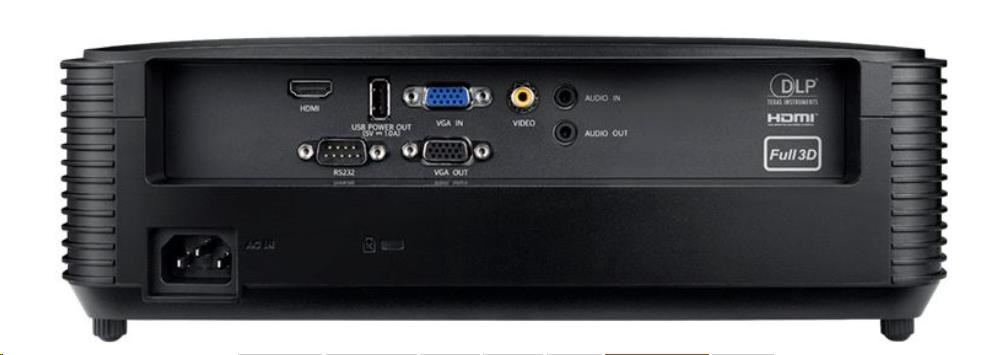 Optoma projektor W400LVe (DLP,  FULL 3D,  WXGA,  4 000 ANSI,  25 000:1,  VGA,  HDMI,  RS232,  1x10W speaker)3 