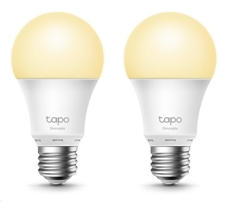 TP-Link Tapo L510E (2-pack) chytrá WiFi stmívatelná LED žárovka (bílá, 2700K, 806lm, 2, 4GHz, E27)0 