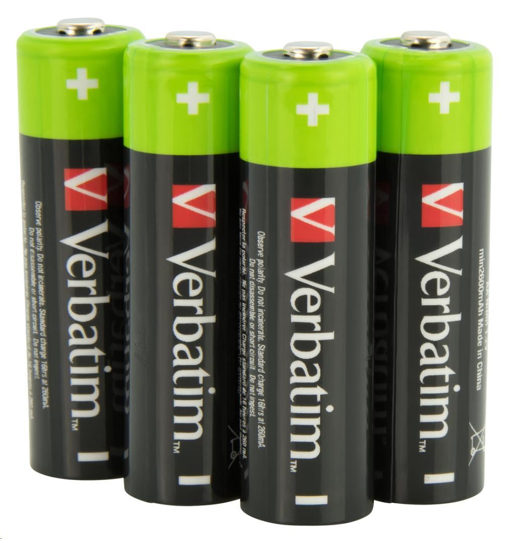 VERBATIM Nabíjecí baterie AA Premium 4-Pack  2500 mAh2 