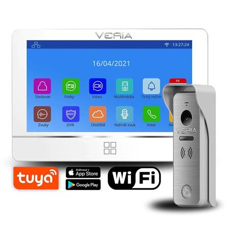 Veria SET Videotelefon  8277B-W (Wi-Fi) bílý + vstupní stanice  831 série 2-WIRE0 