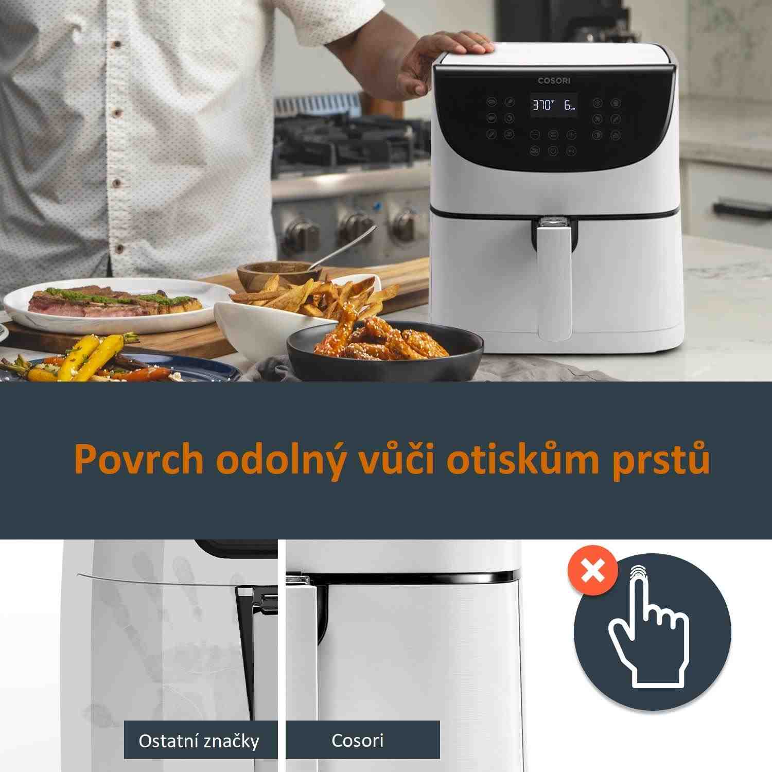 Cosori CP158-AF PREMIUM –  5.5L horkovzdušná fritéza + 5x špíz a gril. rošt,  white7 