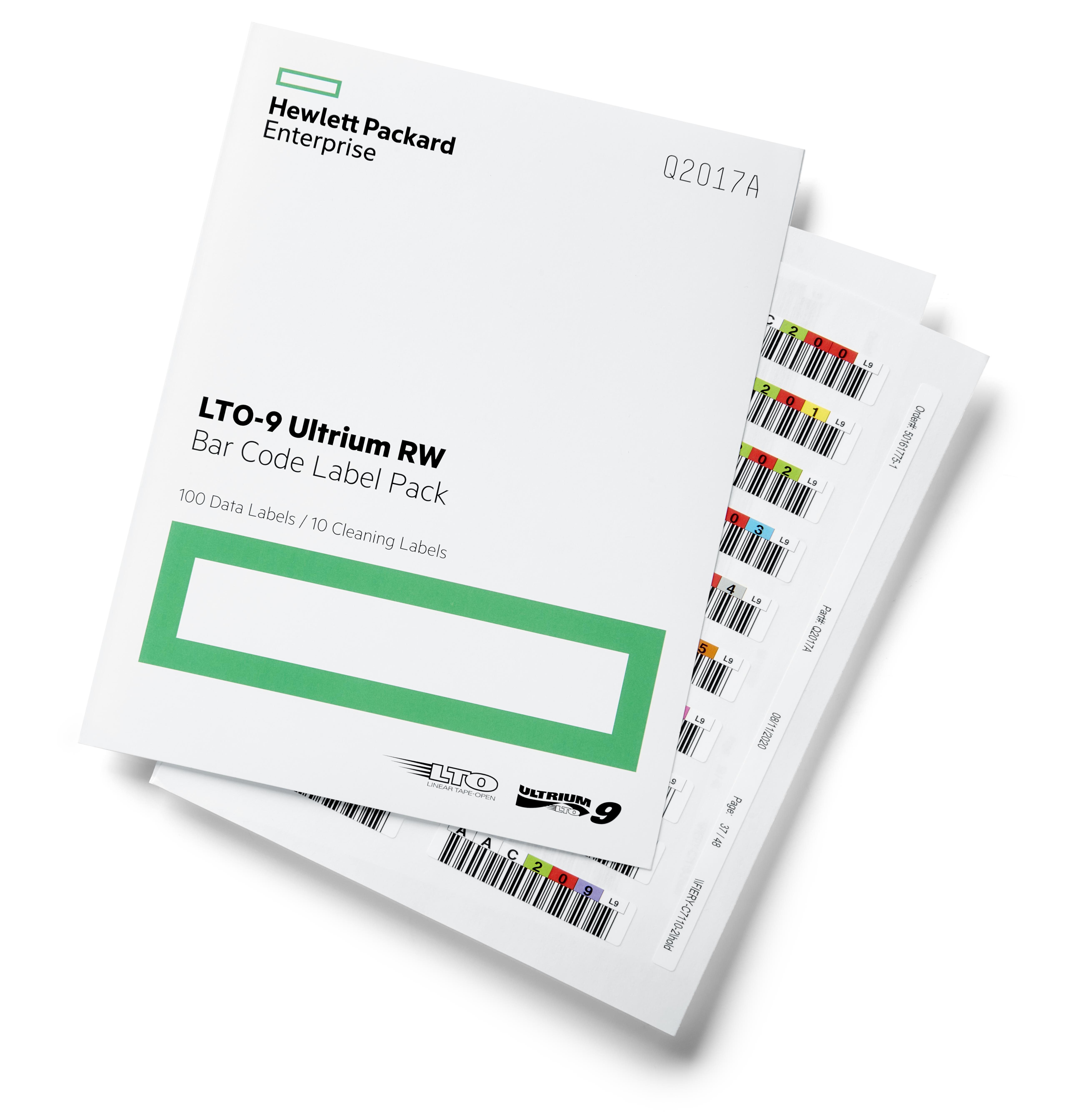 HPE LTO-9 Ultrium RW Bar Code Label Pack (Q2017A) (100 data labels,  

10 cleaning labels)0 