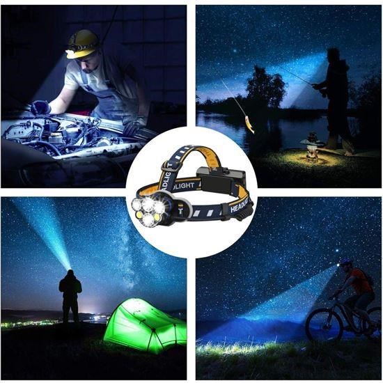 Solight LED čelová nabíjecí svítilna,  550lm,  Li-Ion,  USB0 