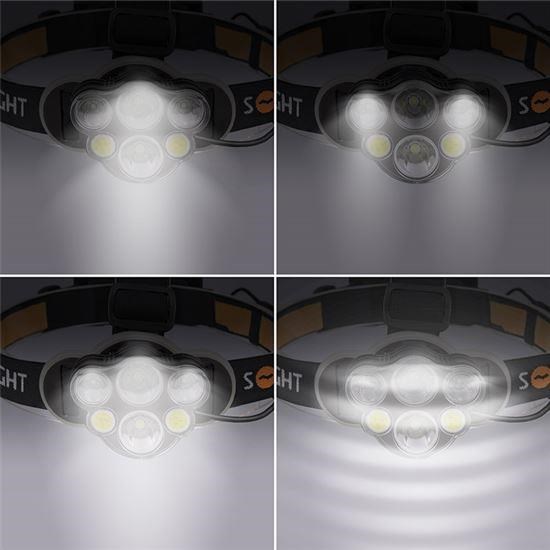 Solight LED čelová nabíjecí svítilna,  550lm,  Li-Ion,  USB8 