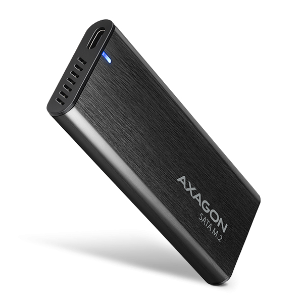 AXAGON EEM2-SBC,  USB-C 3.2 Gen 2 - M.2 SATA SSD kovový box RAW,  bez skrutiek0 