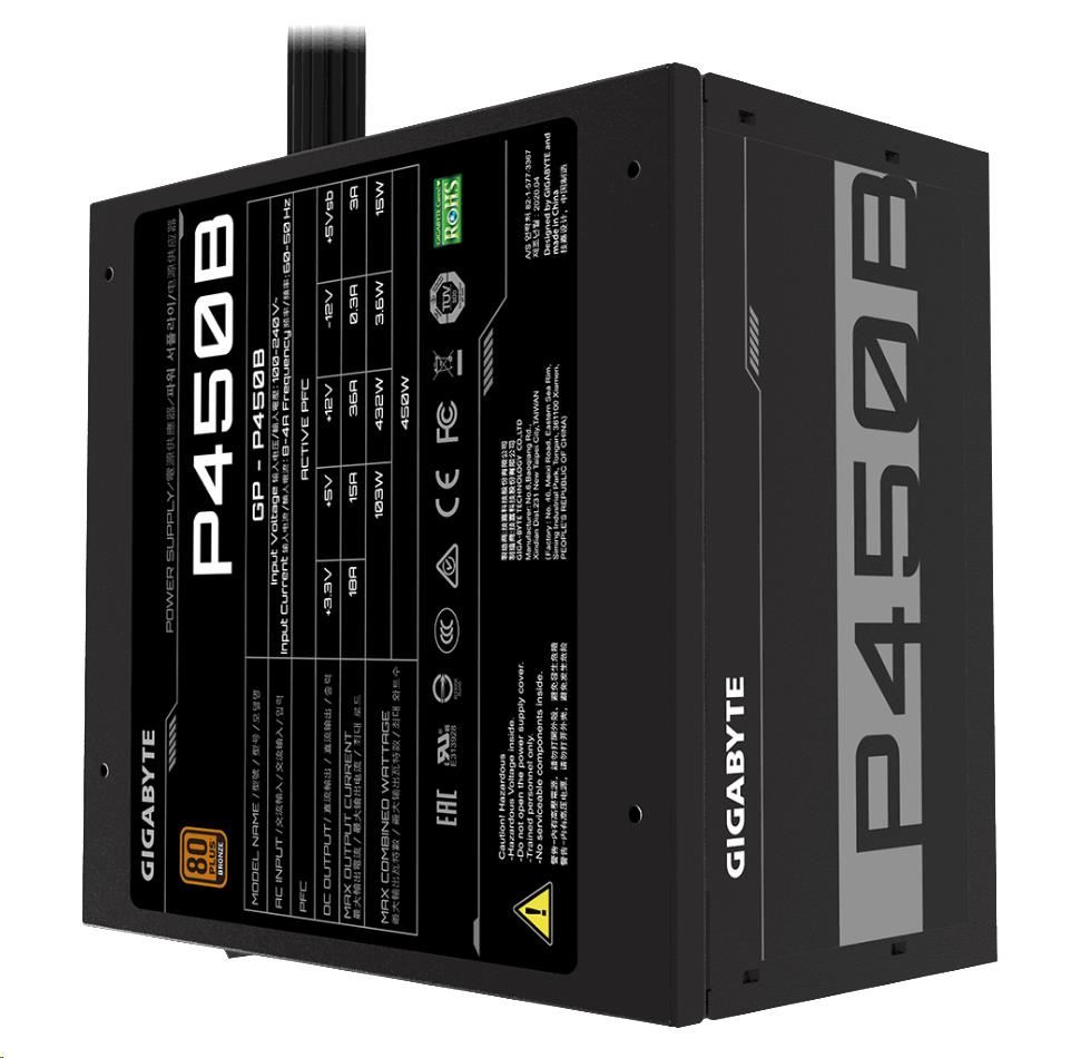Napájací zdroj GIGABYTE P450B,  450W,  80plus bronze,  12 cm ventilátor2 