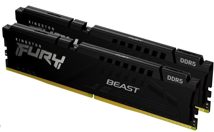 KINGSTON DIMM DDR5 64GB (Kit of 2) 5200MT/ s CL40 FURY Beast Černá0 