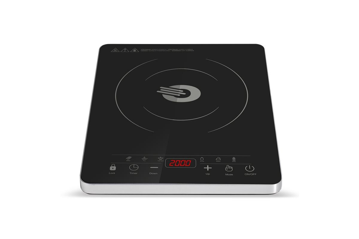 Orava VP-22i indukční varná deska,  2000 W,  9 volitelných stupňů,  LED displej,  50 dB,  časovač,  digitální ovládání,  černá3 