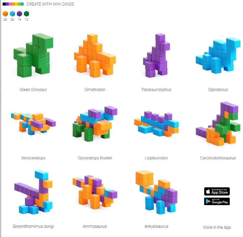 PIXIO Mini Dinos magnetická stavebnice2 