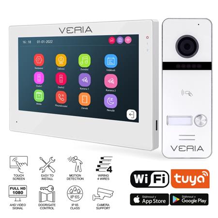 Veria SET Videotelefon  3001-W (Wi-Fi) bílý + vstupní stanice  3010 