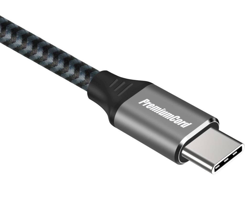 PREMIUMCORD Kabel USB 3.2 Gen 1 USB-C (M/ M),  bavlněný oplet,  0, 5m1 