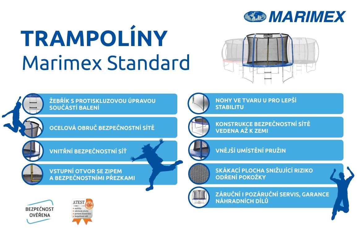 Marimex Standard trampolína 305 cm + vnitřní ochranná síť + schůdky ZDARMA1 