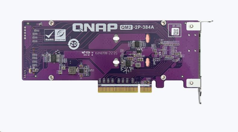 QNAP QM2-2P-384A rozšiřující karta 2xM.2 NVMe 2280/ 22110 PCIe Gen3x4 pro PC i NAS3 