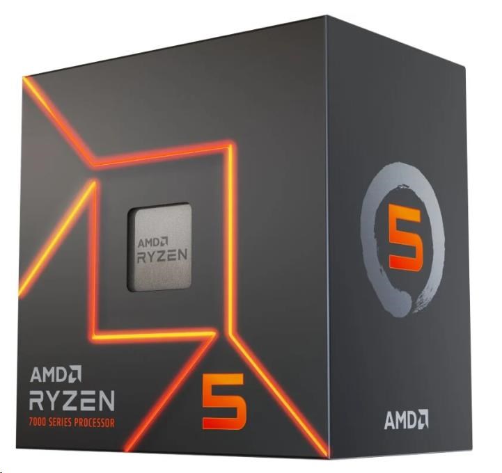 CPU AMD RYZEN 5 7600,  6-core,  3.8GHz,  38MB cache,  65W,  socket AM5,  BOX0 