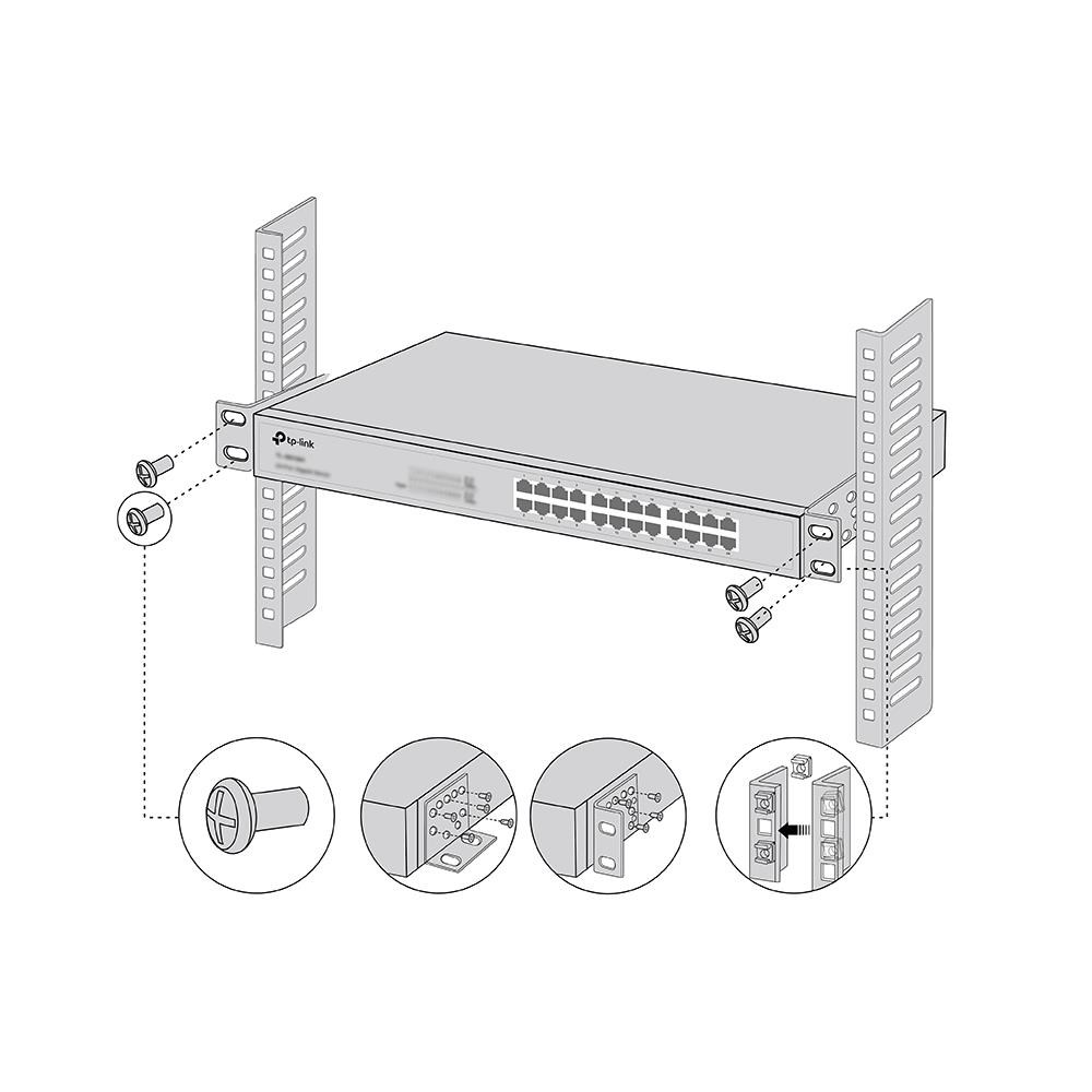 TP-Link RackMount Kit-19 - Sada pro montáž 19palcových přepínačů do racku2 