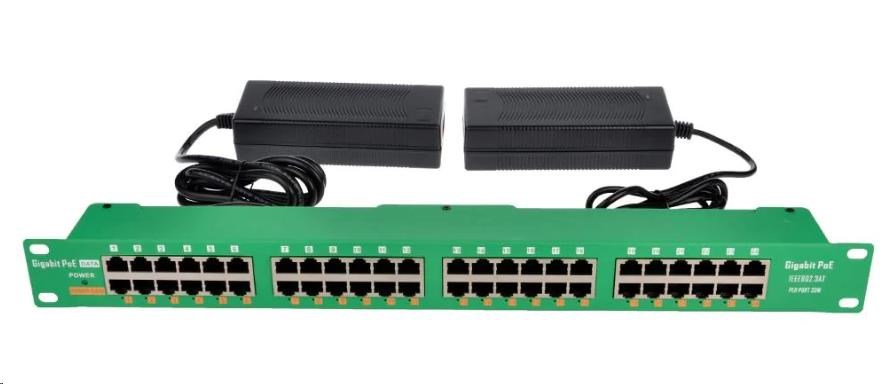 POE injektor aktivní - 24x 1Gb/ s,  stíněný,  svorkovnice,  802.3af/ at1 