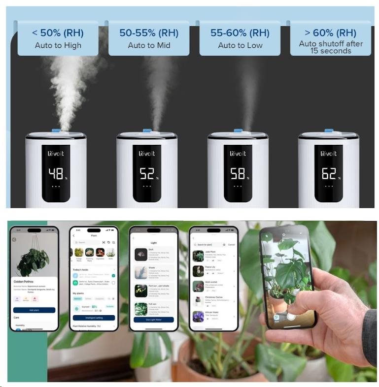 Levoit OasisMist1000S Smart zvlhčovač vzduchu 10L8 