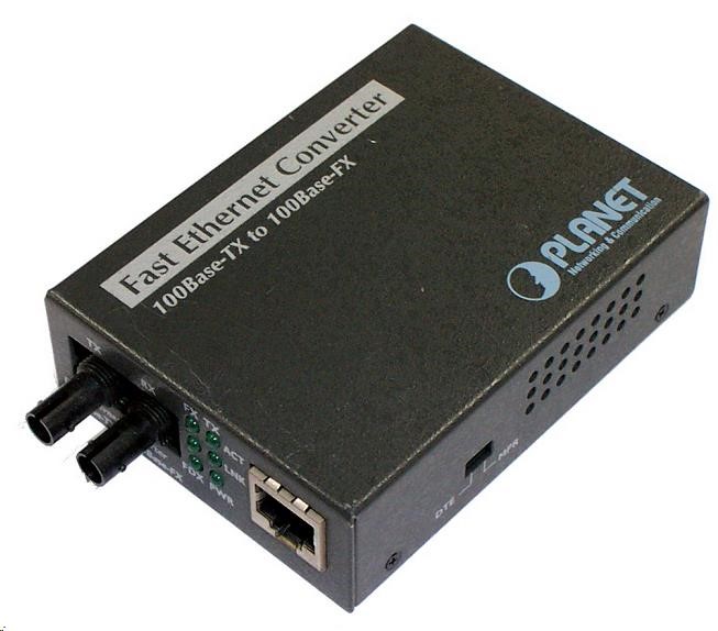Planet FT-801 multimode ethernet konvertor s přepínačem 10/ 100BaseTX/ FX (ST)0 