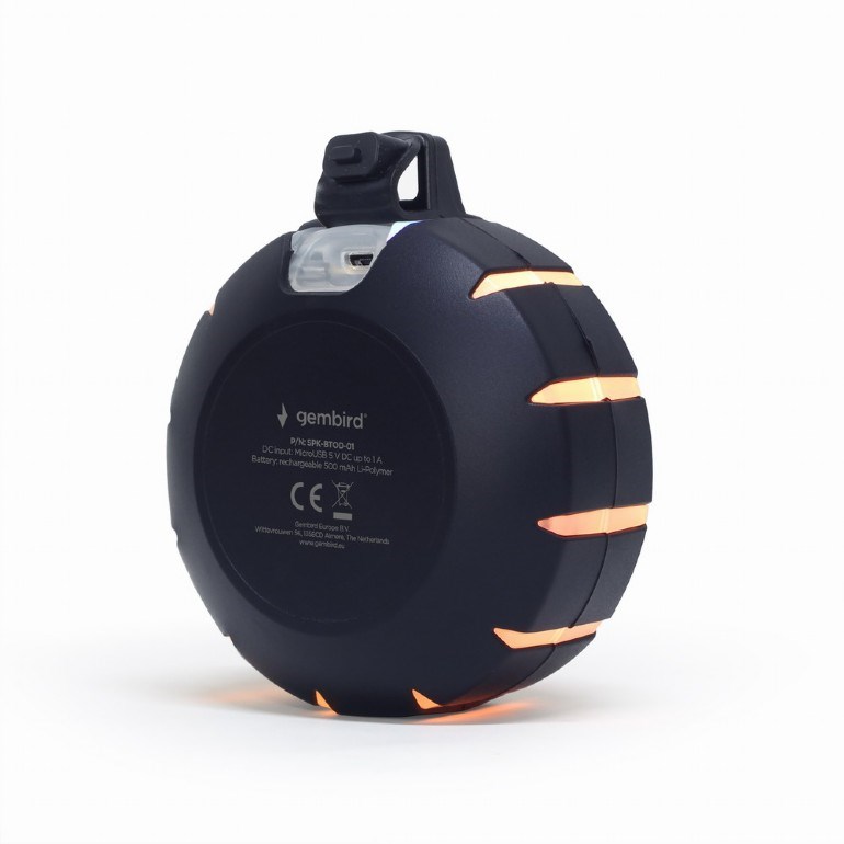 GEMBIRD Repro SPK-BTOD-01,  Outdoor,  Bluetooth,  3W,  RGB LED podsvícení,  černá0 