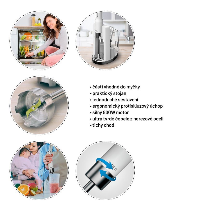 Lauben Stick Blender 800WT - tyčový mixér6 