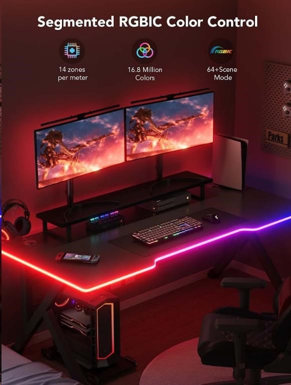 Govee Neon RGBIC LED podsvícení pro stůl6 