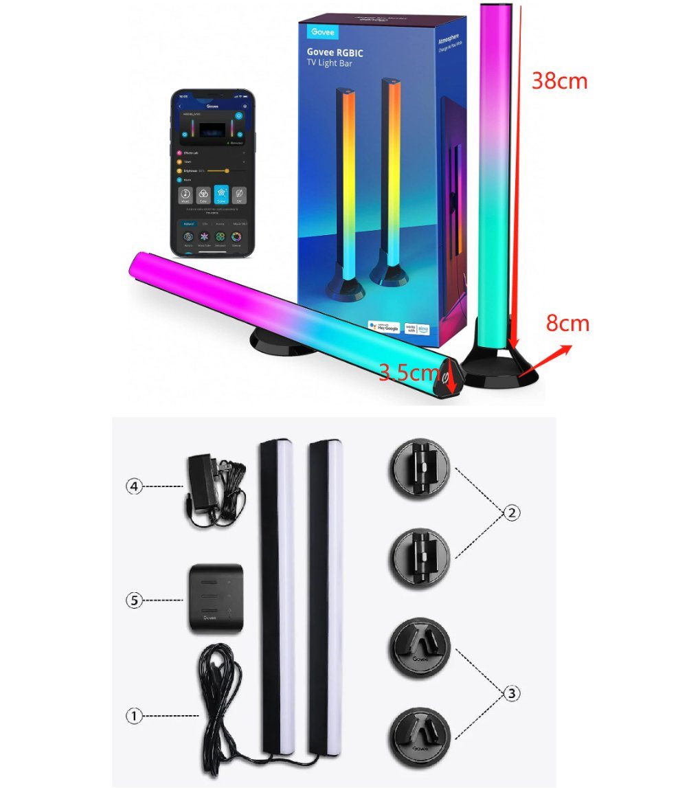 Govee SMART LED RGBIC Panel 38cm pro TV 43-75