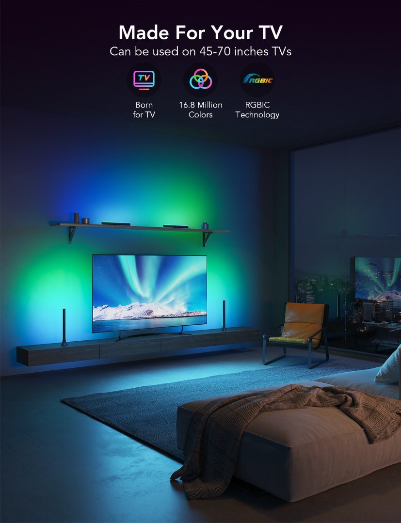 Govee SMART LED RGBIC Panel 38cm pro TV 43-75