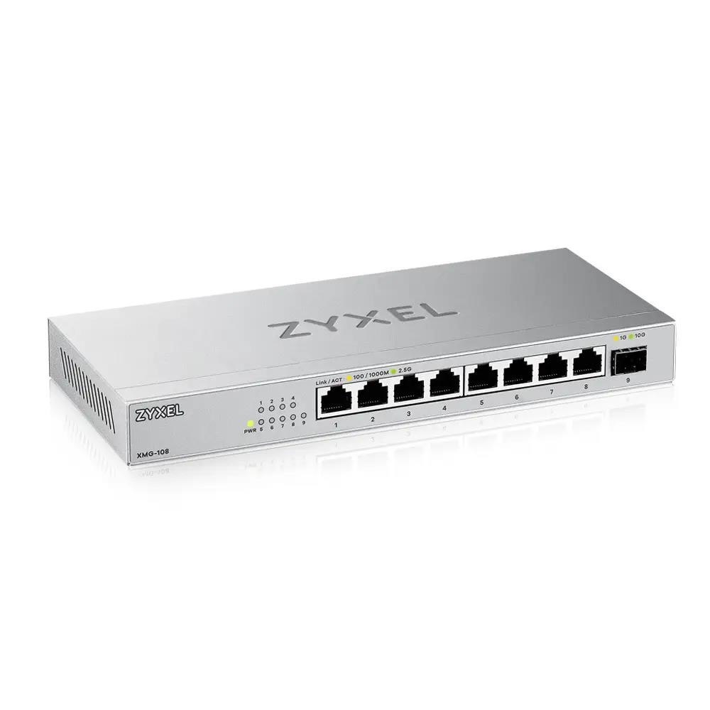 Zyxel XMG-108 8 portov 2, 5 G + 1 SFP+, 8 portov 100 W PoE++ Desktop MultiGig unmanaged Switch